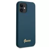 iPhone 12 mini Guess GUHCP12SLSLMGBL Metal Logo Script tok sötétkék-3700740494608 4 kép