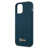 iPhone 12 mini Guess GUHCP12SLSLMGBL Metal Logo Script tok sötétkék-3700740494608 5 kép