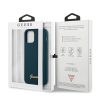 iPhone 12 mini Guess GUHCP12SLSLMGBL Metal Logo Script tok sötétkék-3700740494608 8 kép