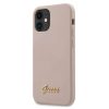 iPhone 12 mini Guess GUHCP12SLSLMGLP Metal Logo szilikon tok pink-3700740482025 1 kép