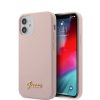 iPhone 12 mini Guess GUHCP12SLSLMGLP Metal Logo szilikon tok pink-3700740482025 2 kép