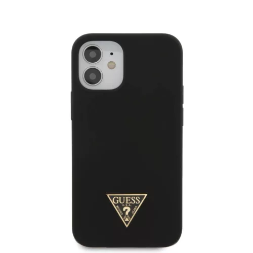iPhone 12 mini Guess GUHCP12SLSTMBK  Metal Triangle szilikon tok feket-3700740489093 3 kép