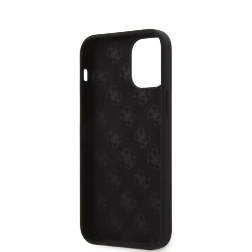 iPhone 12 mini Guess GUHCP12SLSTMBK  Metal Triangle szilikon tok feket-3700740489093 7 kép