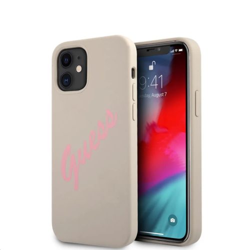 iPhone 12 mini Guess GUHCP12SLSVSGP Silicone Vintage tok szürke-3700740495247 1 kép