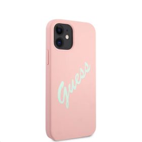 iPhone 12 mini Guess GUHCP12SLSVSPG Silicone Vintage tok Pink-3700740495186 2 kép