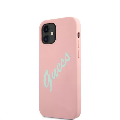 iPhone 12 mini Guess GUHCP12SLSVSPG Silicone Vintage tok Pink-3700740495186 6 kép