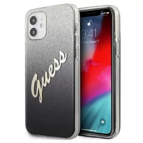  iPhone 12 mini Guess GUHCP12SPCUGLSBK Glitter Gradient Script tok flitteres fekete