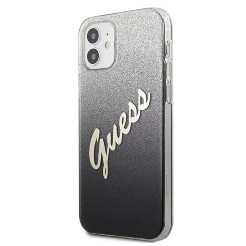 iPhone 12 mini Guess GUHCP12SPCUGLSBK Glitter Gradient Script tok flit-3700740494707 2 kép