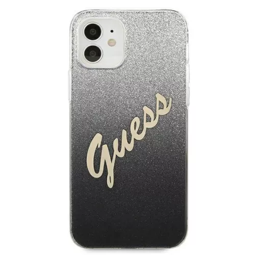 iPhone 12 mini Guess GUHCP12SPCUGLSBK Glitter Gradient Script tok flit-3700740494707 3 kép