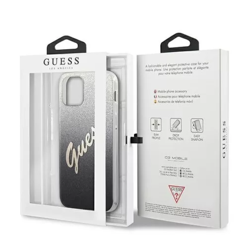 iPhone 12 mini Guess GUHCP12SPCUGLSBK Glitter Gradient Script tok flit-3700740494707 8 kép