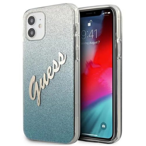 iPhone 12 mini Guess GUHCP12SPCUGLSBL Glitter Gradient Script tok flit-3700740494790 1 kép