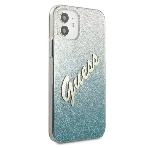 iPhone 12 mini Guess GUHCP12SPCUGLSBL Glitter Gradient Script tok flit-3700740494790 4 kép