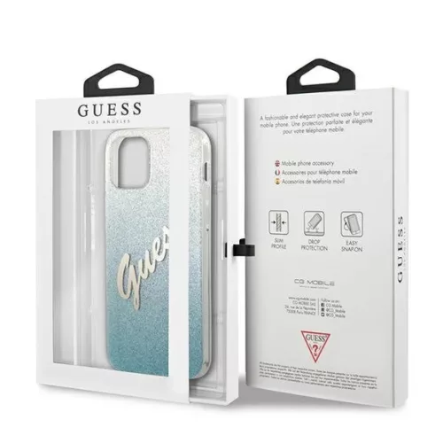 iPhone 12 mini Guess GUHCP12SPCUGLSBL Glitter Gradient Script tok flit-3700740494790 8 kép