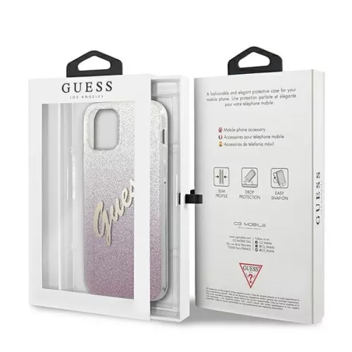 iPhone 12 mini Guess GUHCP12SPCUGLSPI Glitter Gradient Script tok flit-3700740494769 8 kép