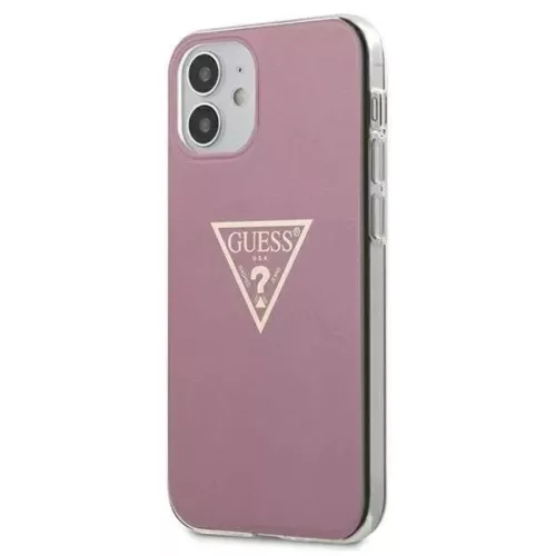 iPhone 12 mini Guess GUHCP12SPCUMPTPI  Metallic Triangle tok pink-3700740481721 2 kép