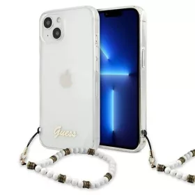   iPhone 13 Pro Guess White Pearl tok karpánttal átlátszó (GUHCP13LKPSWH)