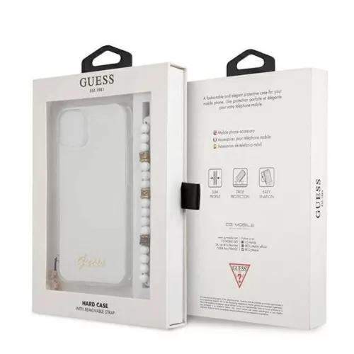 iPhone 13 Pro Guess White Pearl tok karpánttal átlátszó (GUHCP13LK-3666339025250 2 kép
