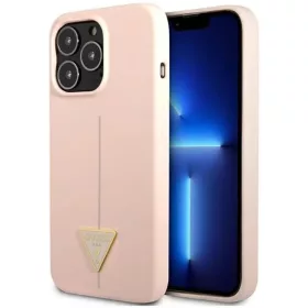   iPhone 13 Pro Guess Saffiano Triangle Logo rózsaszín (GUHCP13LSLTGP)