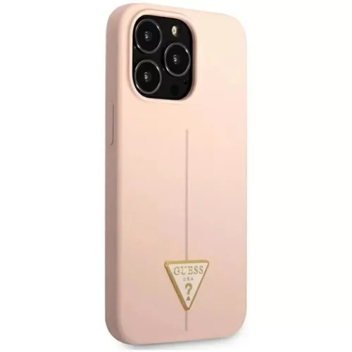 iPhone 13 Pro Guess Saffiano Triangle Logo rózsaszín (GUHCP13LSLTGP)-3666339041014 3 kép
