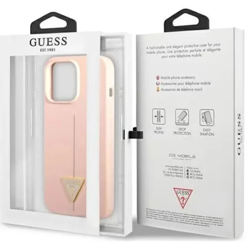 iPhone 13 Pro Guess Saffiano Triangle Logo rózsaszín (GUHCP13LSLTGP)-3666339041014 8 kép