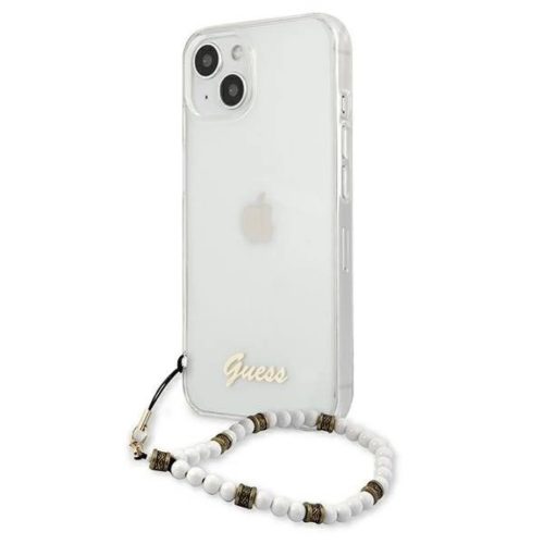 iPhone 13 Guess White Pearl tok karpánttal átlátszó (GUHCP13MKPSWH-3666339025243 1 kép