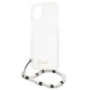 iPhone 13 Guess White Pearl tok karpánttal átlátszó (GUHCP13MKPSWH-3666339025243 4 kép