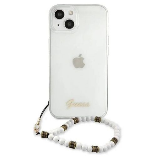 iPhone 13 Guess White Pearl tok karpánttal átlátszó (GUHCP13MKPSWH-3666339025243 5 kép