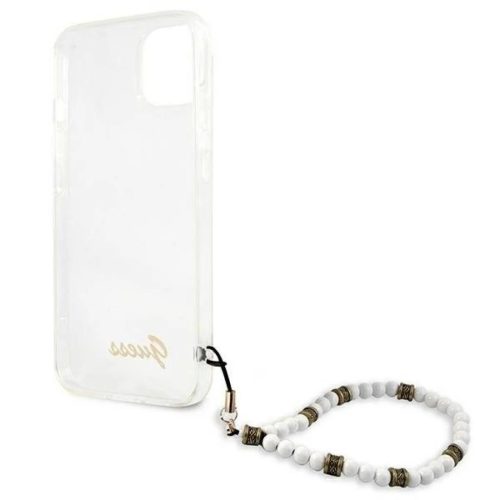 iPhone 13 Guess White Pearl tok karpánttal átlátszó (GUHCP13MKPSWH-3666339025243 7 kép
