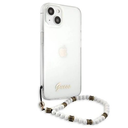 iPhone 13 Guess White Pearl tok karpánttal átlátszó (GUHCP13MKPSWH-3666339025243 8 kép