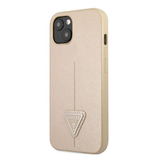 iPhone 13 Guess Saffiano Triangle Logo tok bézs (GUHCP13MPSATLE)-3666339040321 7 kép