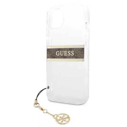 iPhone 13 Mini Guess 4G Stripe Brown Charm tok átlátszó (GUHCP13SKB-3666339023393 2 kép