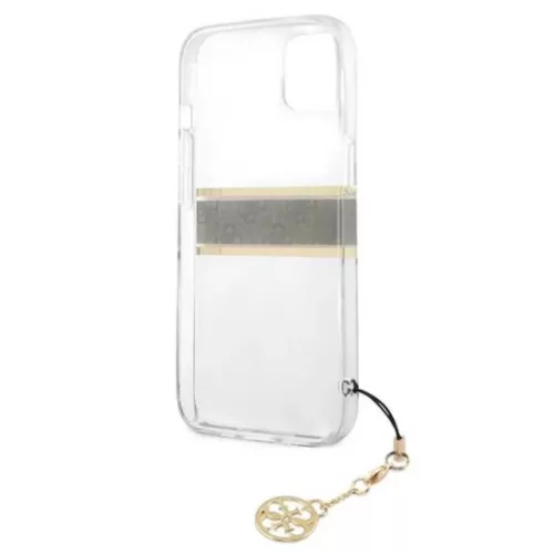 iPhone 13 Mini Guess 4G Stripe Brown Charm tok átlátszó (GUHCP13SKB-3666339023393 4 kép