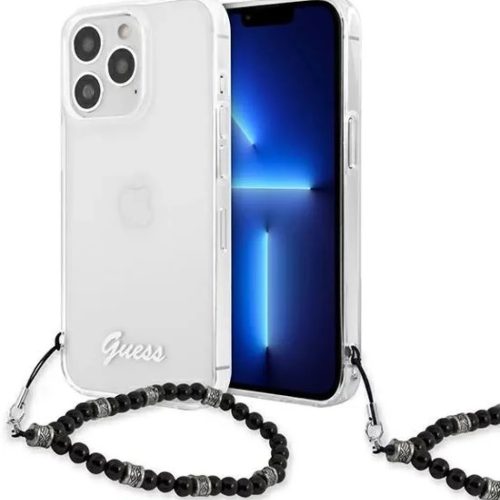 iPhone 13 Pro Max Guess Black Pearl tok karpánttal átlátszó (GUHCP-3666339025229 3 kép