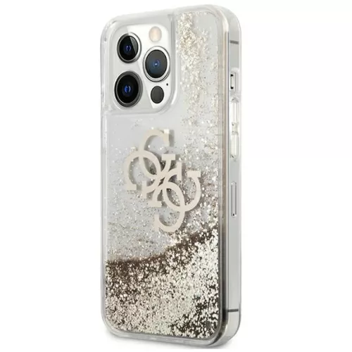 iPhone 13 Pro Max Guess 4G Liquid Glitter tok arany (GUHCP13XLG4GGO)-3666339024666 1 kép