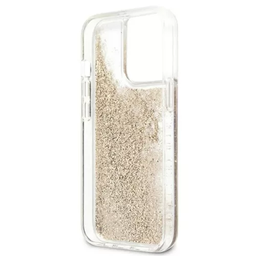 iPhone 13 Pro Max Guess 4G Liquid Glitter tok arany (GUHCP13XLG4GGO)-3666339024666 2 kép