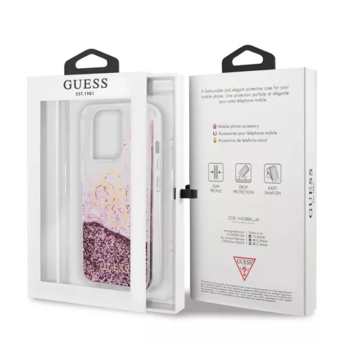 iPhone 13 Pro Max Guess Big 4G Liquid Glitter tok átlátszó (GUHCP13-3666339024703 4 kép