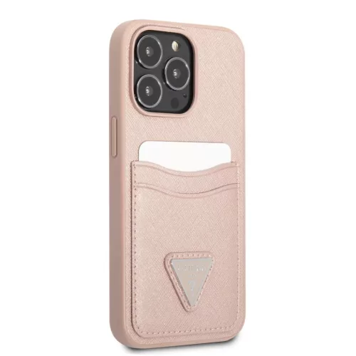 iPhone 13 Pro Max Guess Saffiano tok dupla kártyatartóval rózsaszí-3666339048150 6 kép
