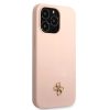 iPhone 13 Pro Max Guess 4G Szilikon Metal Logo tok rózsaszín (GUHCP1-3666339041229 5 kép