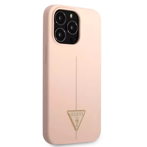iPhone 13 Pro Max Guess Szilikon Line Triangle tok rózsaszín (GUHCP1-3666339041021 3 kép