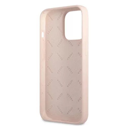 iPhone 13 Pro Max Guess Szilikon Line Triangle tok rózsaszín (GUHCP1-3666339041021 4 kép