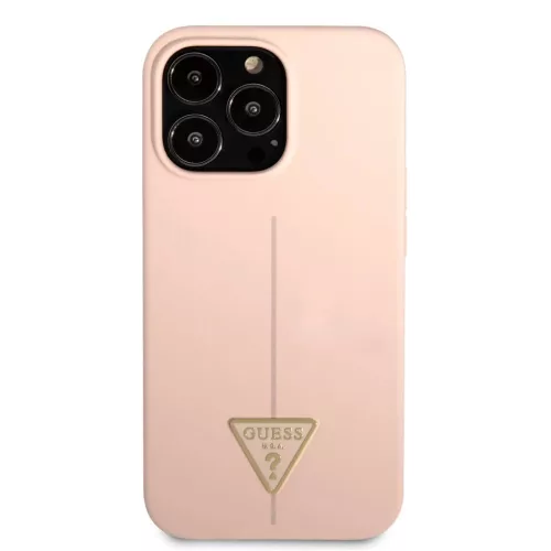iPhone 13 Pro Max Guess Szilikon Line Triangle tok rózsaszín (GUHCP1-3666339041021 6 kép