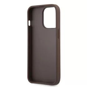 iPhone 14 Pro Guess PU 4G Metal Logo tok barna (GUHCP14L4GMGBR)-3666339066307 1 kép