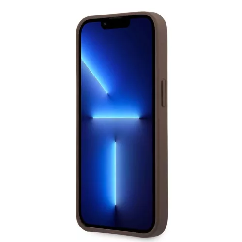 iPhone 14 Pro Guess PU 4G Metal Logo tok barna (GUHCP14L4GMGBR)-3666339066307 5 kép