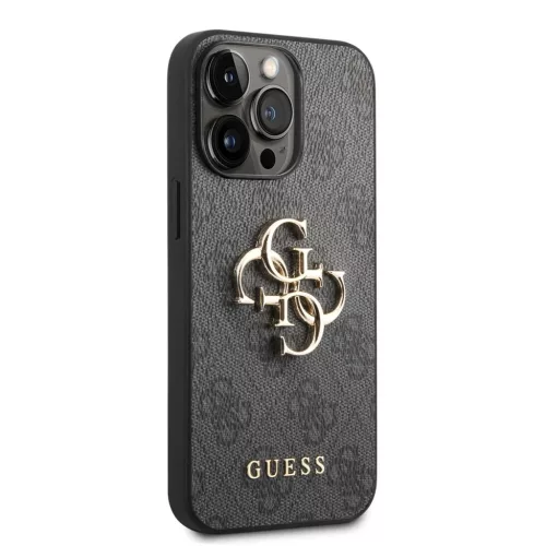 iPhone 14 Pro Guess PU 4G Metal Logo tok szürke (GUHCP14L4GMGGR)-3666339066260 2 kép