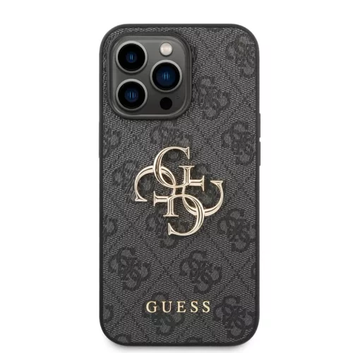 iPhone 14 Pro Guess PU 4G Metal Logo tok szürke (GUHCP14L4GMGGR)-3666339066260 5 kép