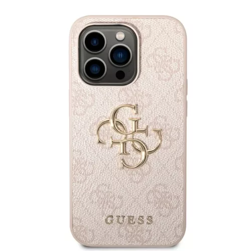 iPhone 14 Pro Guess PU 4G Metal Logo tok rózsaszín (GUHCP14L4GMGPI)-3666339088804 3 kép