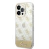 iPhone 14 Pro Guess PC/TPU Peony Glitter Script Logo tok arany (GUHCP1-3666339090524 1 kép
