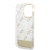 iPhone 14 Pro Guess PC/TPU Peony Glitter Script Logo tok arany (GUHCP1-3666339090524 3 kép