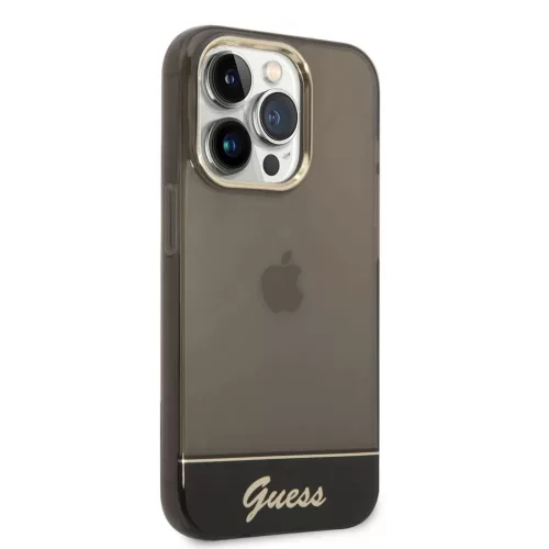 iPhone 14 Pro Guess PC/TPU Camera Outline Translucent tok fekete (GUHC-3666339088248 3 kép