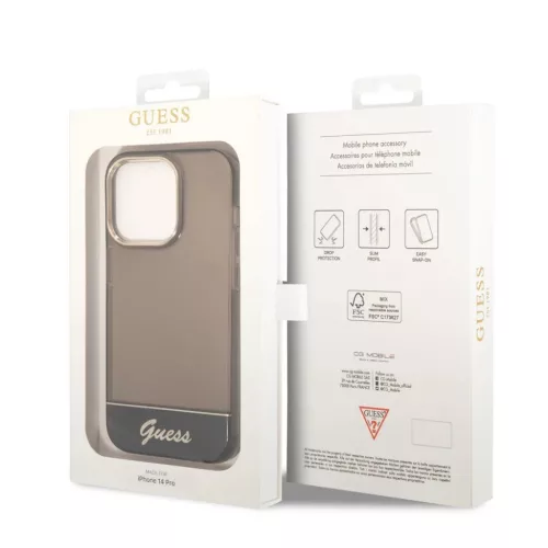 iPhone 14 Pro Guess PC/TPU Camera Outline Translucent tok fekete (GUHC-3666339088248 6 kép